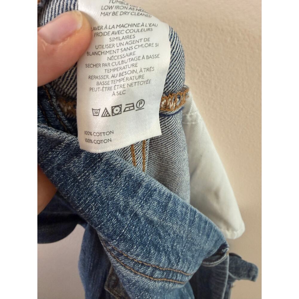 NWOT Pilcro Anthropologie Wide Leg Jeans 31 Raw Hem High Rise 100% Cotton - Picture 10 of 11